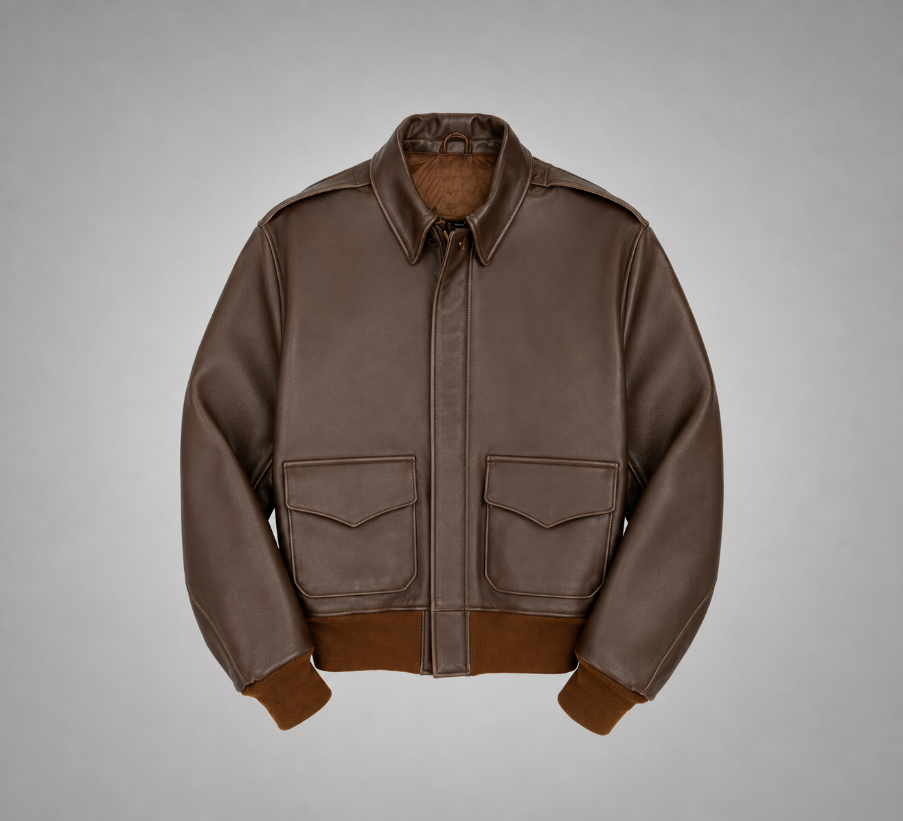Premium Brown Leather Jacket- Men’s 100% Genuine Sheep Leather Bomber Jacket