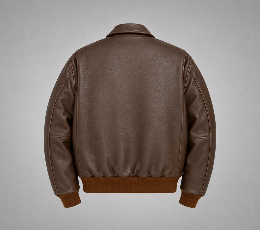 Premium Brown Leather Jacket- Men’s 100% Genuine Sheep Leather Bomber Jacket