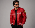 Men’s Red Racing Leather Jacket – Genuine Leather Motorsport Biker Jacket