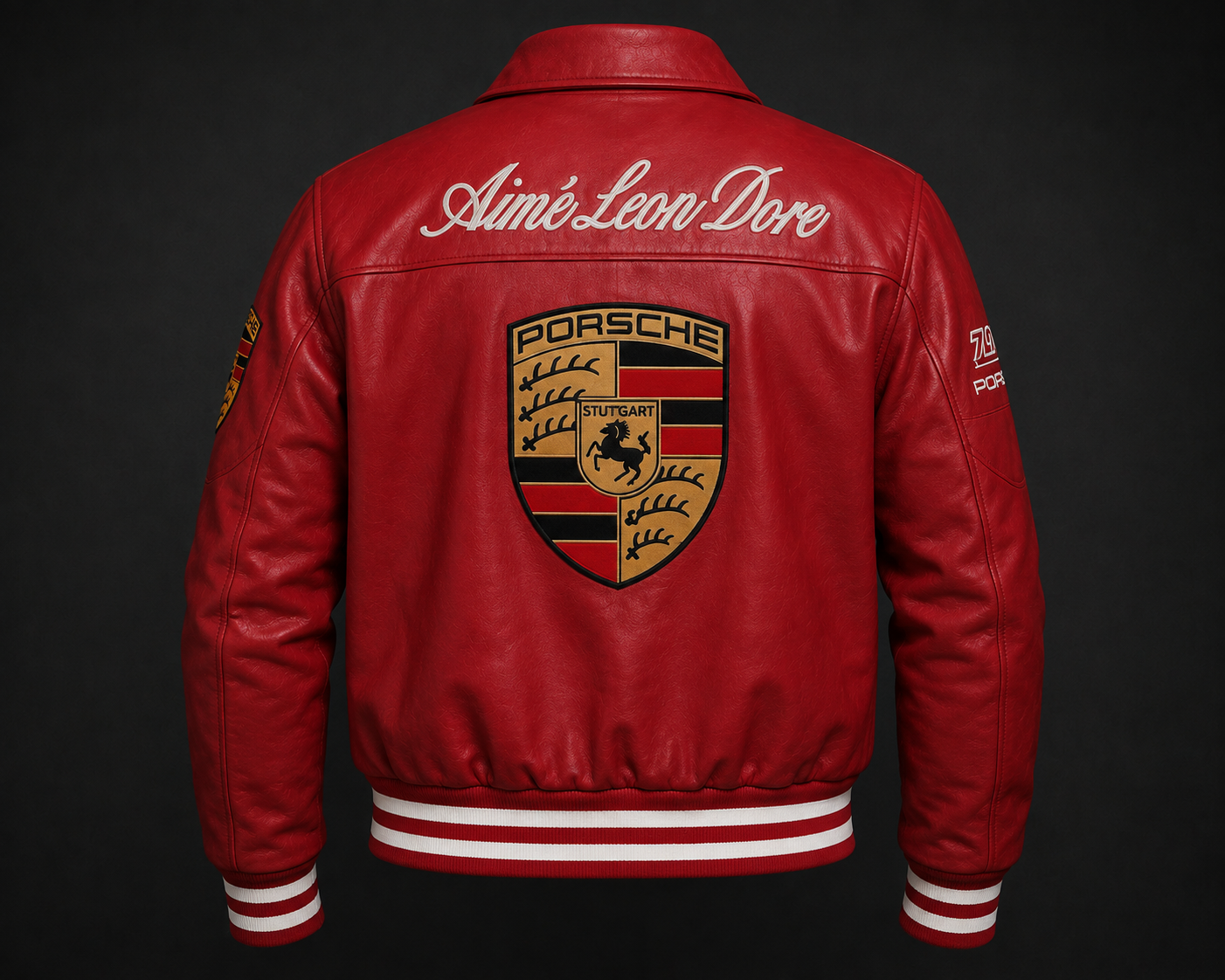 Men’s Red Racing Leather Jacket – Genuine Leather Motorsport Biker Jacket