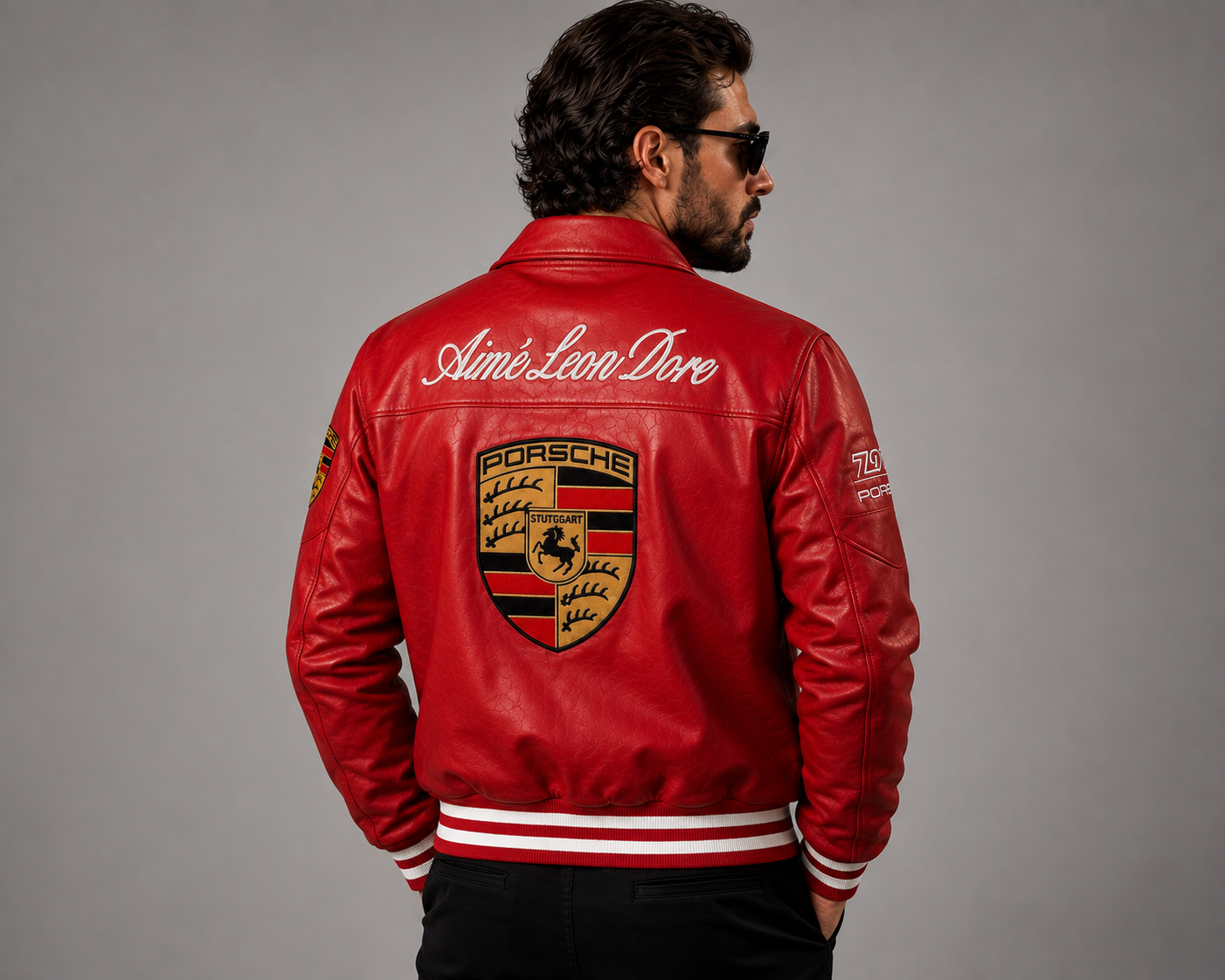 Men’s Red Racing Leather Jacket – Genuine Leather Motorsport Biker Jacket