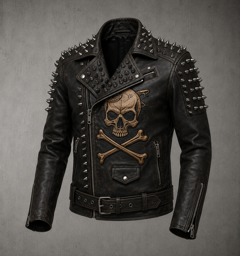 Mens Leather Club Biker Cut jacket