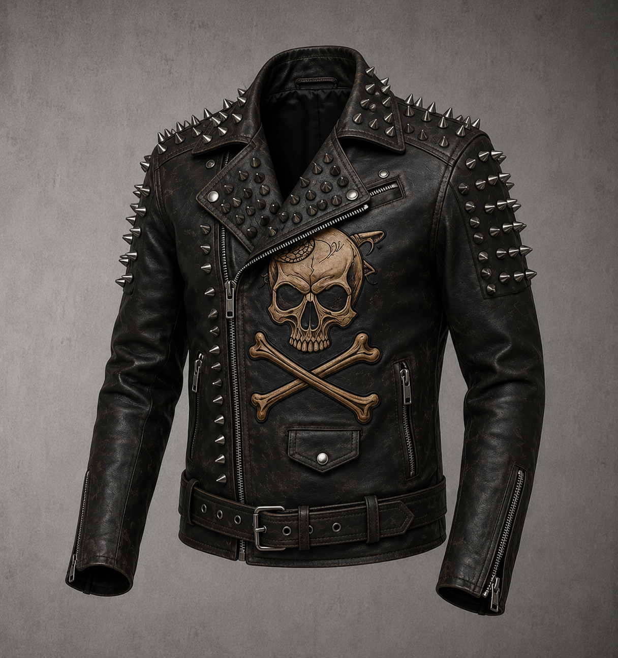 Mens Leather Club Biker Cut jacket